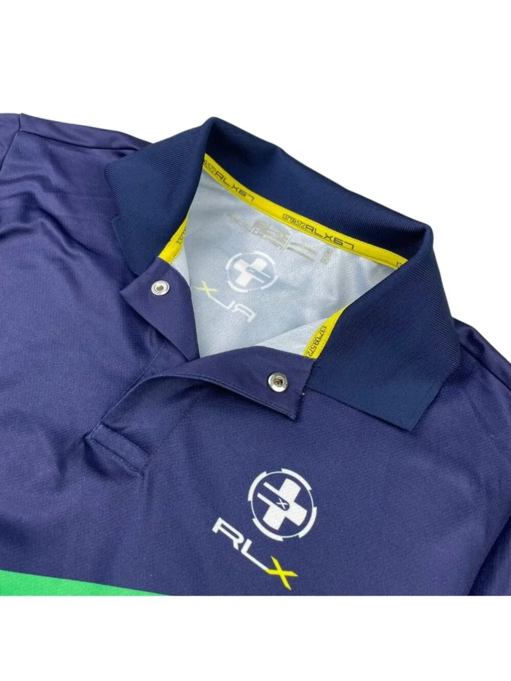 2014 US Open Tennis x RLX Ralph Lauren Men's Polo Shirt Navy Blue/Green • Medium
